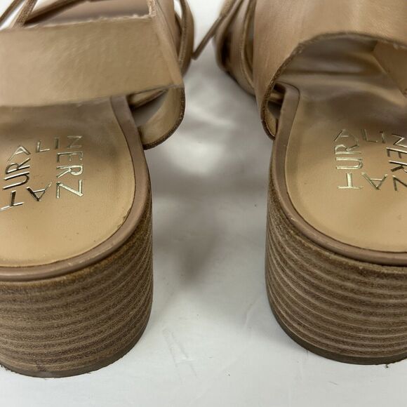 Naturalizer Felicity Nude Tan Leather Tie Up Sandals 8.5W Gladiator - Picture 8 of 11